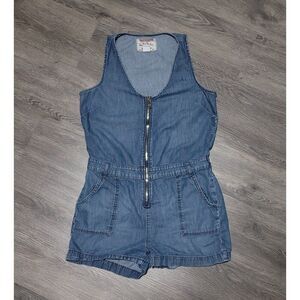 True Religion Denim Zip-Front Women's Romper - Blue